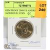 Image 1 : GEM PROOF 2008 US ANDREW JACKSON $1 COIN