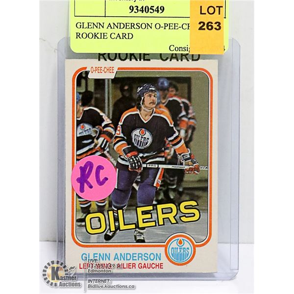 GLENN ANDERSON O-PEE-CHEE ROOKIE CARD