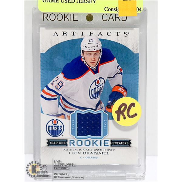 LEON DRAISAITL UD ARTIFACTS GAME USED JERSEY