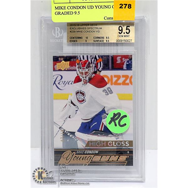 MIKE CONDON UD YOUNG GUNS GRADED 9.5