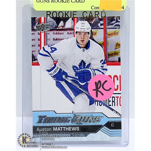 AUSTON MATTHEWS UD YOUNG GUNS ROOKIE CARD