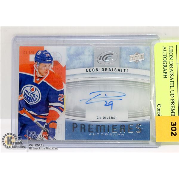 LEON DRAISAITL UD PREMIERES AUTOGRAPH