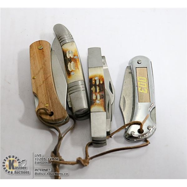 LOT OF 4 FOLDING KNIVES