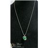 Image 1 : GREEN JADE HEART SHAPED NECKLACE