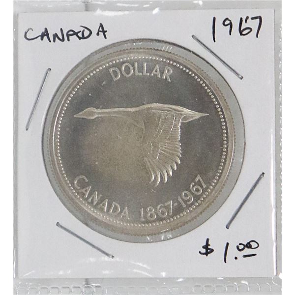 1967 CANADIAN  CENTENNIAL SILVER DOLLAR COIN
