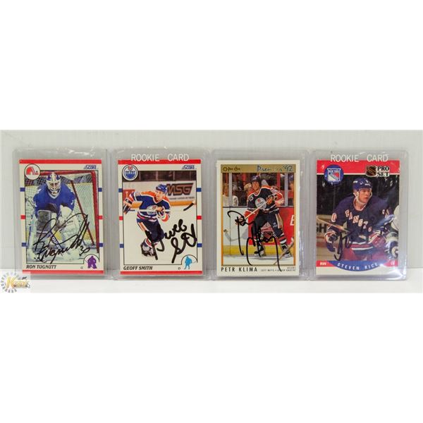 12 SIGNED HOCKEY CARDS - FROM VARIOUS TEAMS &