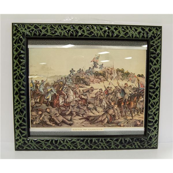 BATTLE OF NASHVILLE-FRAMED COLOR LITHOGRAPH PRINT