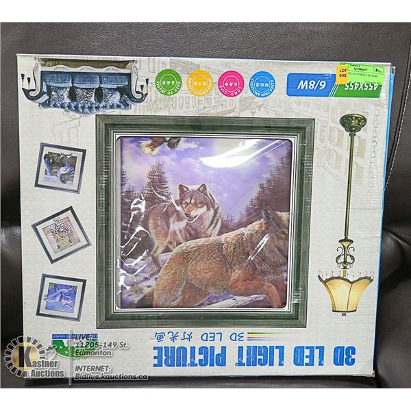 LED LIGHT-UP 3D WOLF PICTURE