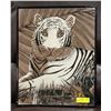 Image 1 : BLACK METAL FRAMED "TIGER" MIRROR - BLACK &