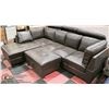 Image 1 : NEW BROWN LEATHERETTE SECTIONAL WITH OTTOMAN