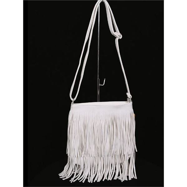 NEW WHITE BOHO STYLE FRINGE PURSE