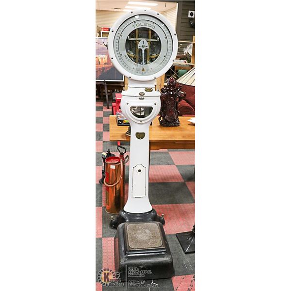ANTIQUE TOLEDO COIN OPERATED WEIGH SCALE