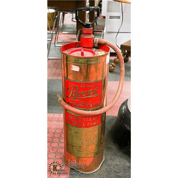 VINTAGE COPPER PYRENE 2-1/2 GALLON FIRE