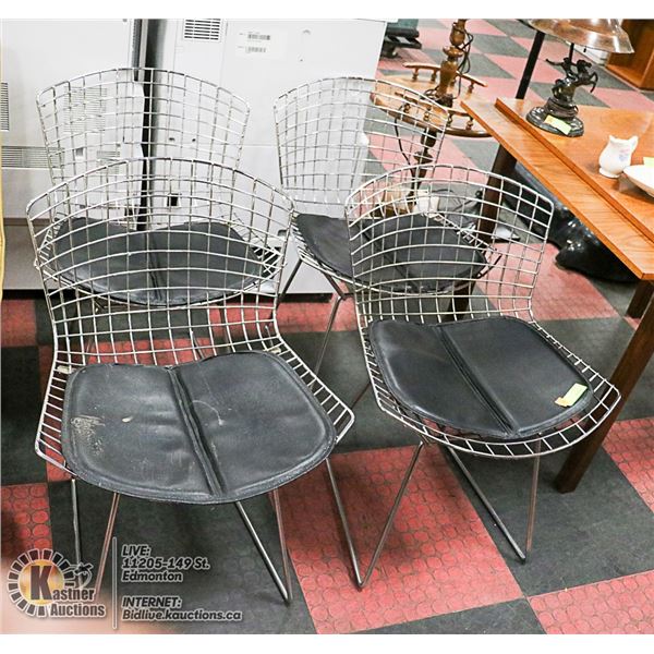 SET OF CHROME MESH CHAIRS