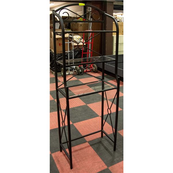 METAL AND GLASS 3-SHELF BAKERS RACK