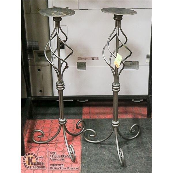 LARGE METAL CANDLE HOLDERS