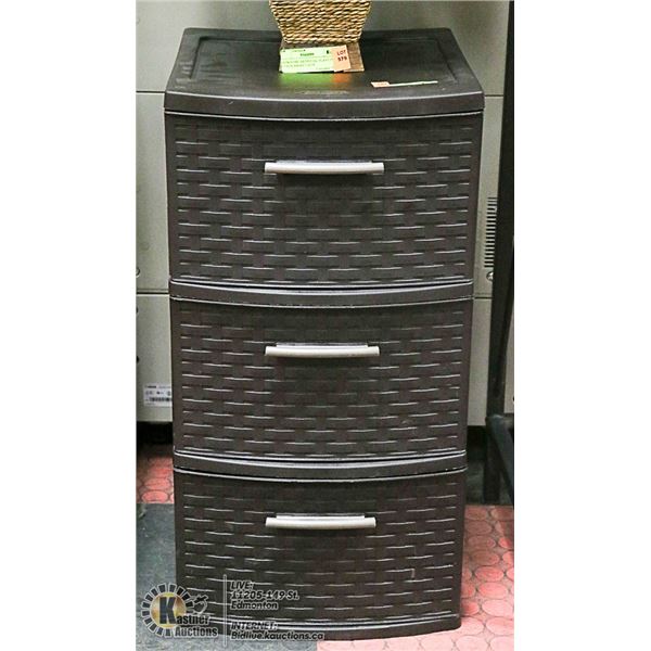 WICKER LIKE STORAGE UNIT 3 DRAWERS
