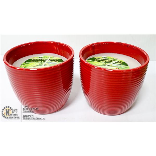 LOT OF 2 X 170G CITRONELLA CANDLES WITH MATCHING