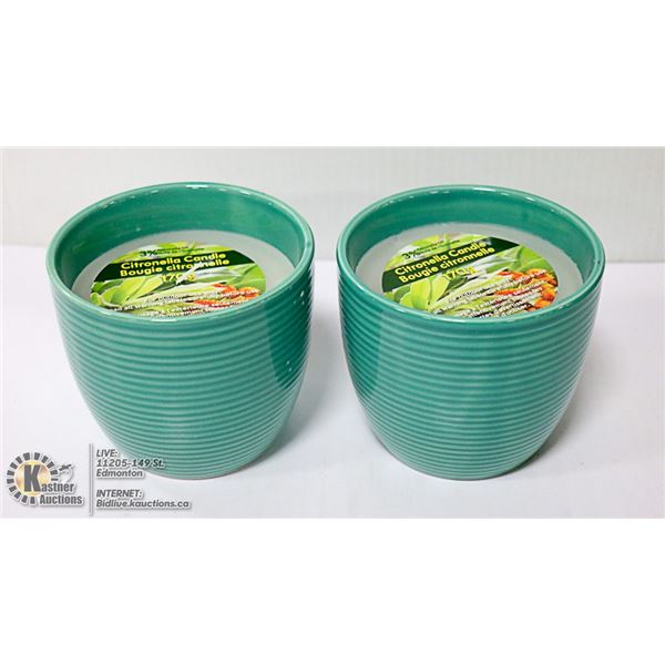 LOT OF 2 X 170G CITRONELLA CANDLES WITH MATCHING