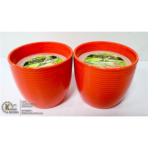LOT OF 2 X 170G CITRONELLA CANDLES WITH MATCHING