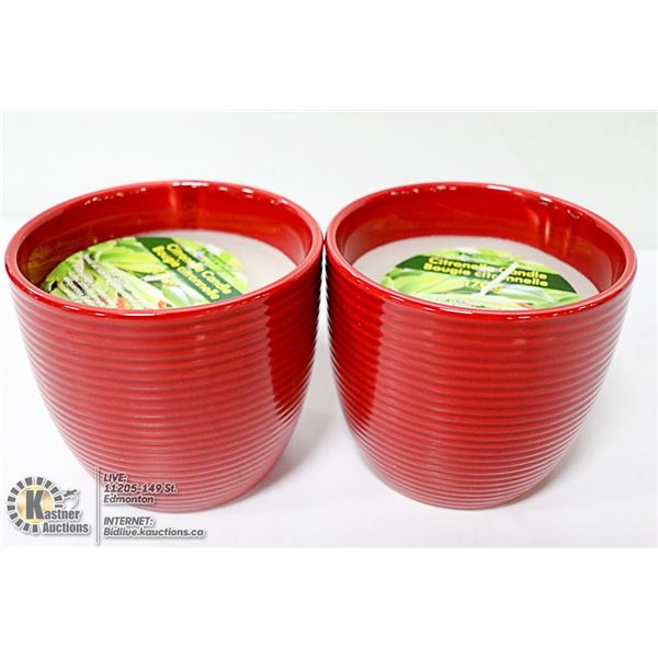 LOT OF 2 X 170G CITRONELLA CANDLES WITH MATCHING