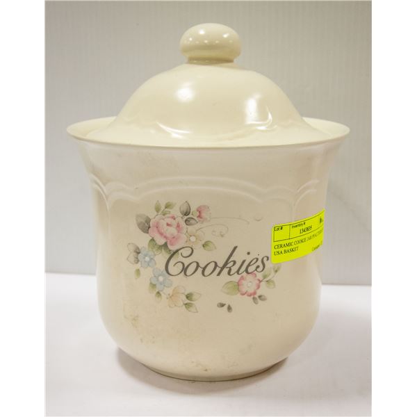 CERAMIC COOKIE JAR PFALTZGRAFF USA BASKET