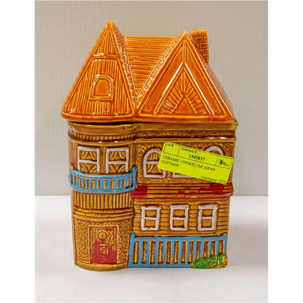 CERAMIC COOKIE JAR JAPAN COTTAGE