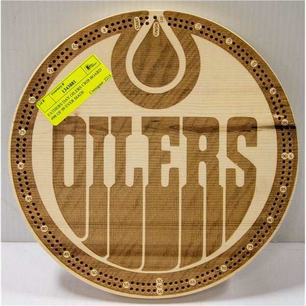 FATHERS DAY OILERS CRIB BOARD #98 OF 99 EVER MADE