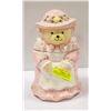 Image 1 : CERAMIC COOKIE JAR BEAR IN PINK OUTFIT JAPAN