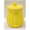 Image 1 : CERAMIC COOKIE JAR YELLOW WICKER BASKET JAPAN