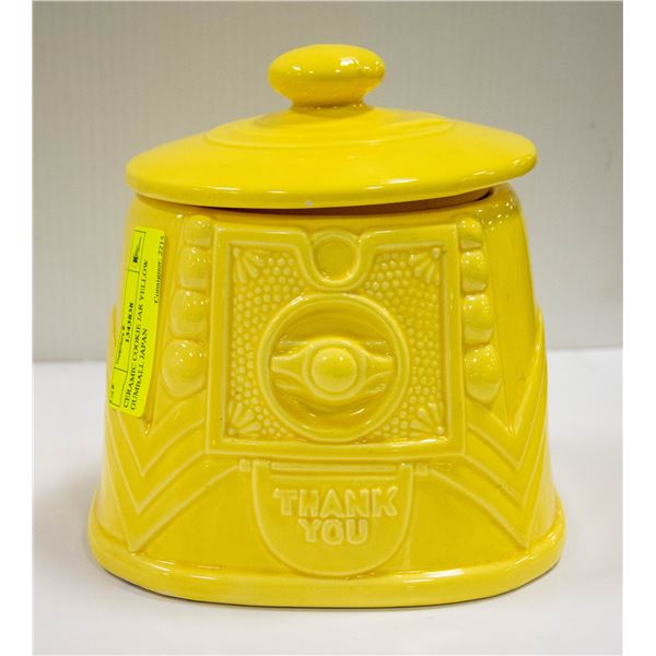 CERAMIC COOKIE JAR YELLOW GUMBALL JAPAN
