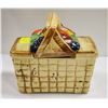 Image 1 : CERAMIC COOKIE JAR FRUITE PICNIC BASKETT JAPAN