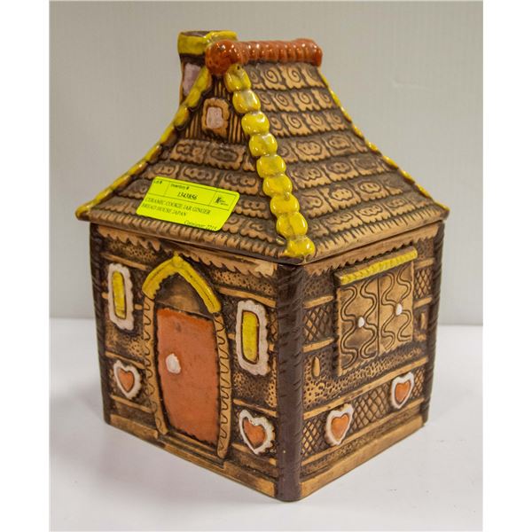 CERAMIC COOKIE JAR GINGER BREAD HOUSE JAPAN