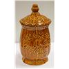 Image 1 : CERAMIC COOKIE JAR BROWN FRUIT BARREL JAPAN