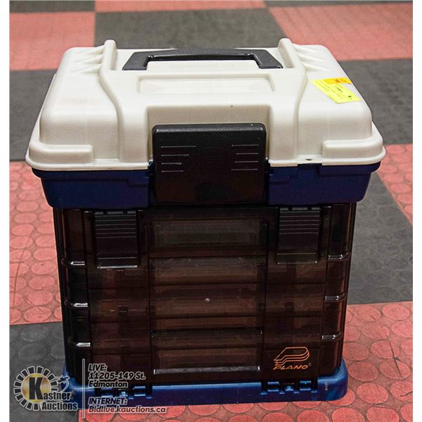PLANO FISHING TACKLE BOX 14" TALL & CONTENTS