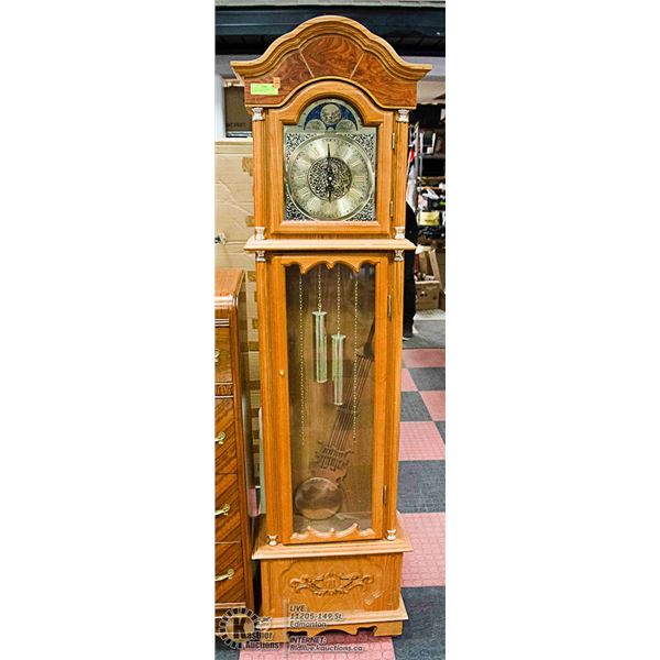 VINTAGE GRANDFATHER CLOCK- BATTERY OPERATED-