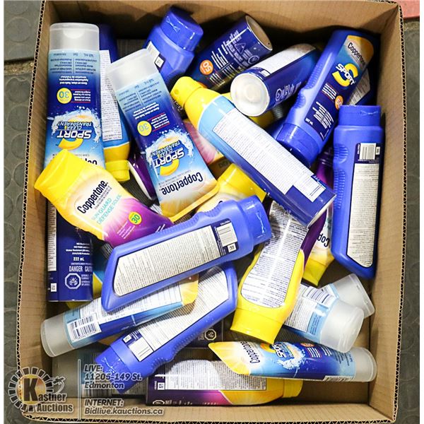 FLAT OF BRAND NAME SUNSCREEN PRODUCTS
