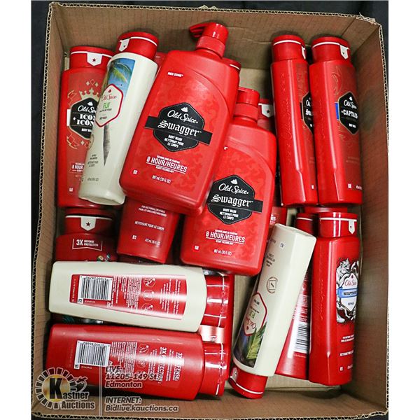 FLAT LOT OF OLD SPICE BODY WASH BOTTLES