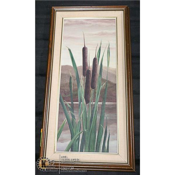 BULL RUSH OIL PAINTING BY ESTHER LYNN