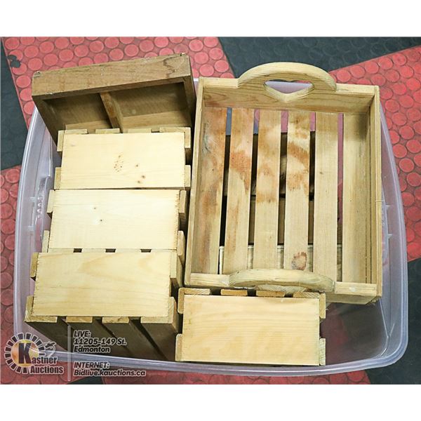WOODEN CRATES- ASST LOT OF 9