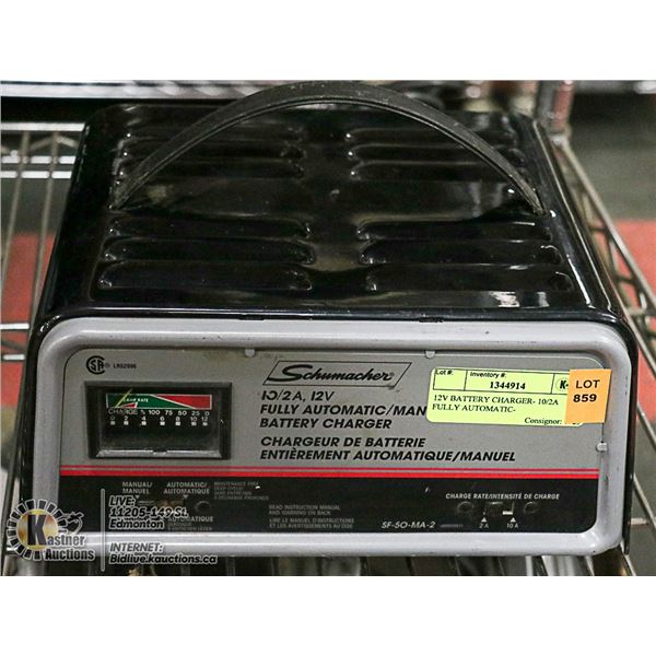12V BATTERY CHARGER- 10/2A FULLY AUTOMATIC-
