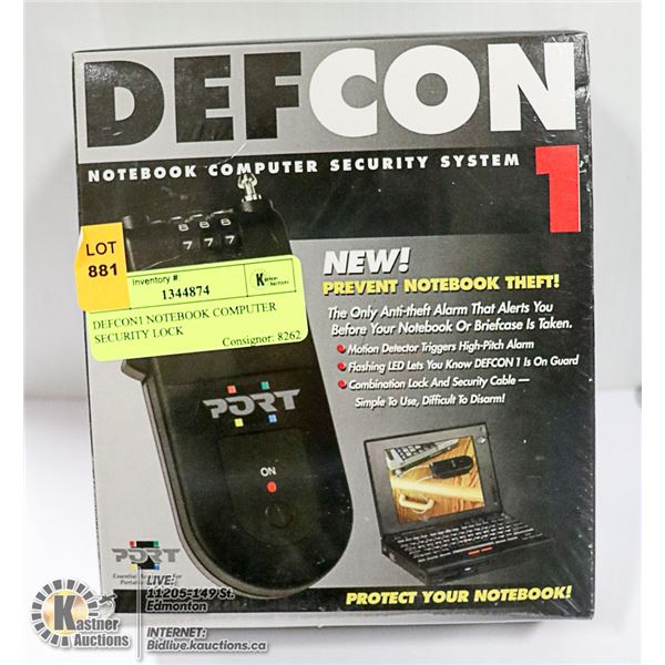 DEFCON1 NOTEBOOK COMPUTER SECURITY LOCK