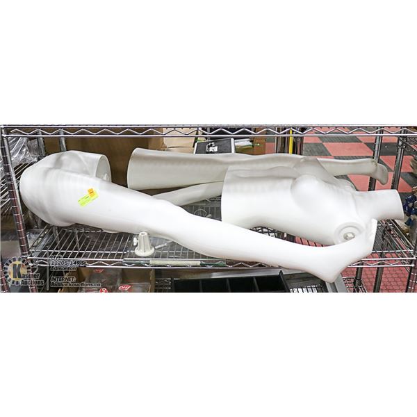 MANNEQUIN ON GLASS STAND - FULL BODY. NO HEAD