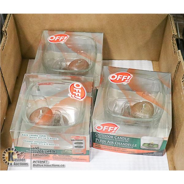 3x OFF CITRONELLA OUTDOOR CANDLES