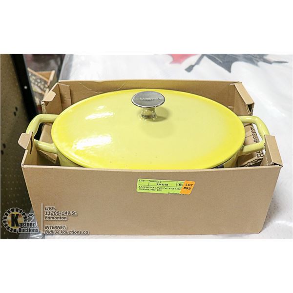 LAGOSTINA 12"x 9.5"x5" CAST IRON ENAMEL POT, USE