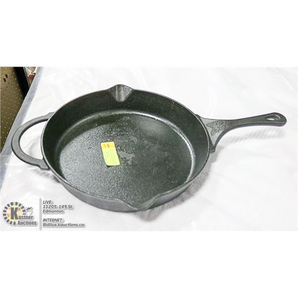 PIONEER LADY CAST IRON 12" SKILLET, SEASONED, NEW