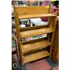 Image 1 : VINTAGE WOOD BOOKSHELF 49' TALL 25.5" 9.5 WIDE