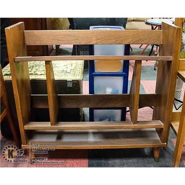 VINTAGE WOOD BOOK STAND 27 X 27 X 8