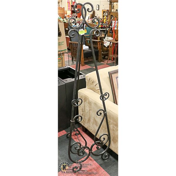 5 FOOT WROUGHT IRON FLOOR EASEL TO DISPLAY QUALITY