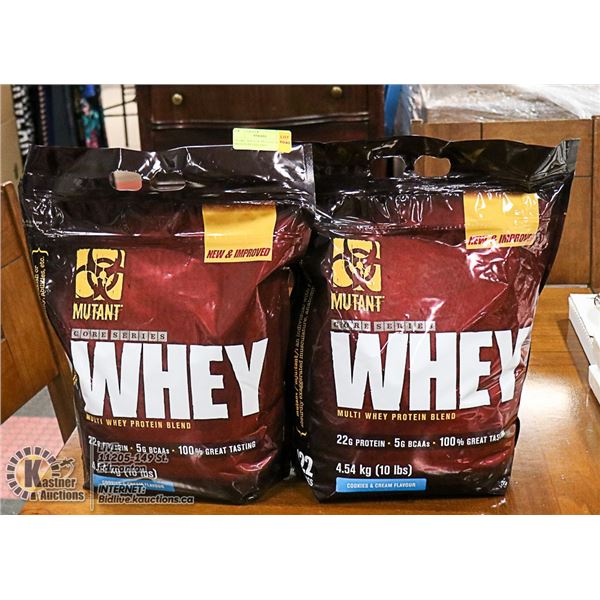 2 4.54KG BAGS OF MUTANT WHEY PROTIEN BLEND, PAST